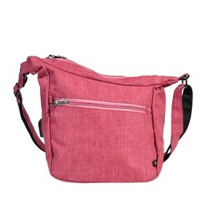 Nupouch Anti-theft Crossbody Bag with Charger in Rose Pink NWOT